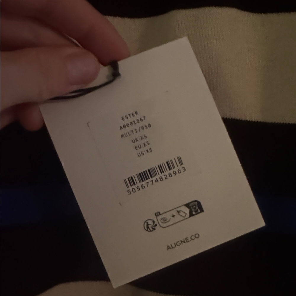 ALIGNE ESTER STRIPED POLO SWEATER XS - Picture 5 of 5